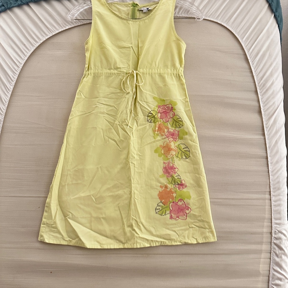 Zara Yellow Kids Dress with Pink Floral Design